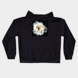 White Rose on Black Kids Hoodie